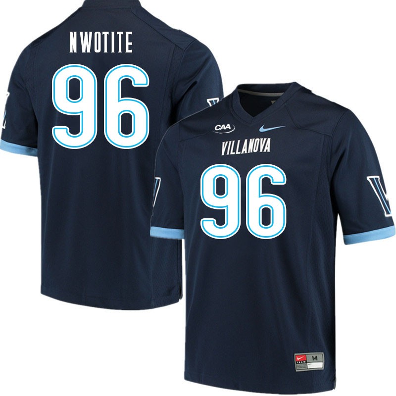 Men #96 Ugo Nwotite Villanova Wildcats College Football Jerseys Stitched Sale-Navy